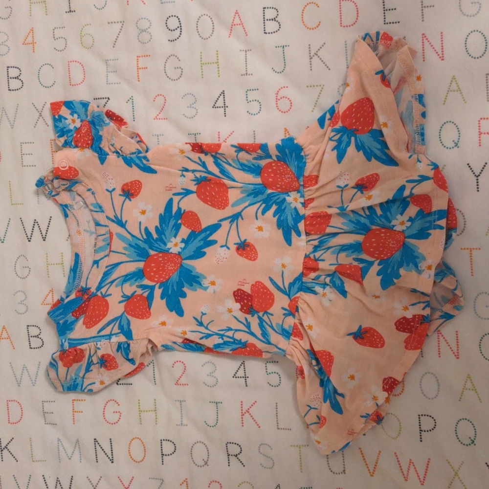 Posh Peanut Pink and Blue Strawberry Dress